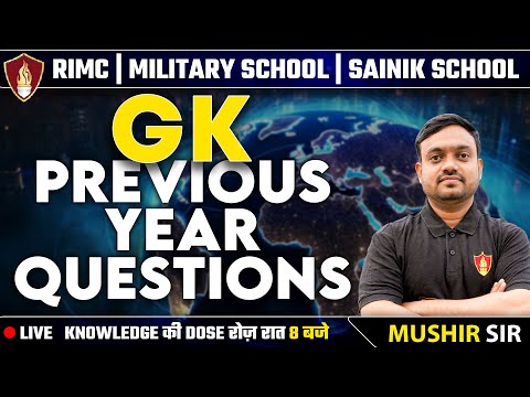 GK Previous Year Questions | Sainik School Classes | RIMC Online Coaching | Military School Coaching