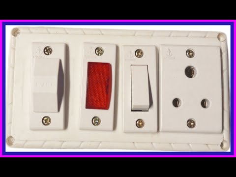 1 switch 1 socket 1 fuse 1 indicator board wiring connection board connection electric work Guruji