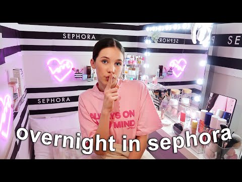 🤍Surviving Overnight In My SECRET SEPHORA ROOM🎀