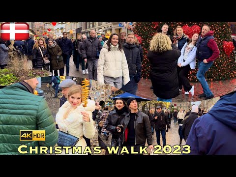 Saturday Christmas Walk in Downtown Copenhagen🇩🇰Denmark |16 December 2023 | 4K Walking Tour #jul