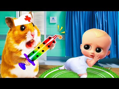 Oh No, Bro Got Sick! Doctor Hamster HamHam Pretend Check Up