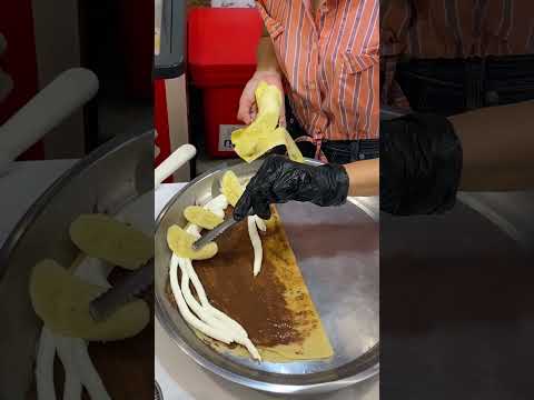 Banana Ice Cream Crepe - Thai Street Food #shortsvideo