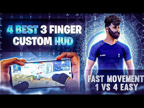 TOP 4 BEST CUSTOM HUD FREE FIRE 3 FINGER CLAW | BETTER THAN PC PLAYERS | THREE FINGER CUSTOM HUD