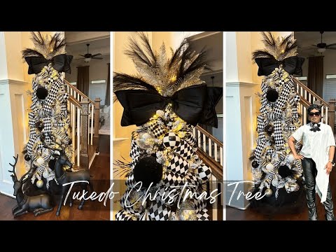 Stunning Harlequin Christmas Tree | Elegant Tuxedo Christmas Tree | Christmas Tree Decorations Ideas