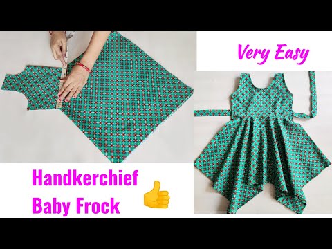 Handkerchief Baby Frock Cutting and stitching | Baby Frock Cutting and stitching