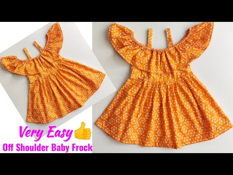 Very Easy Off Shoulder Baby Frock Cutting and Stitching| Baby Frock cutting and stitching