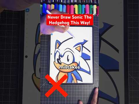 Never Draw Sonic THIS Way! 😡 Sonic The Hedgehog #art #shorts #sonic