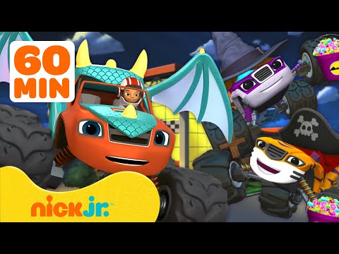 Blaze's Halloween Costume Marathon! 🚗 1 Hour of Blaze and the Monster Machines | Nick Jr.