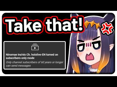 Chat makes Ina angry, so she turns on 60 years subscribers only chat 【Hololive EN】