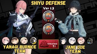 Yanagi Burnice Disorder Jane Doe Shiyu Defense Stage 6-7 | Zenless Zone Zero v1.3