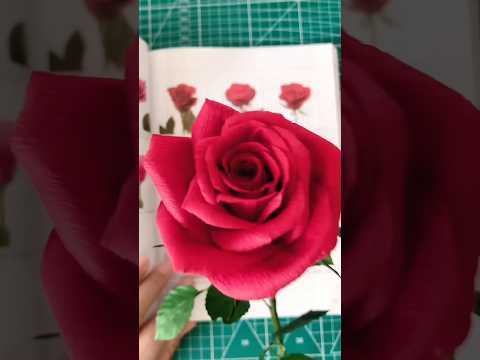 DIY crepe paper rose flower #diy #flowers #gift #craft #handmadegifts #rose #diyfashion #hancraft