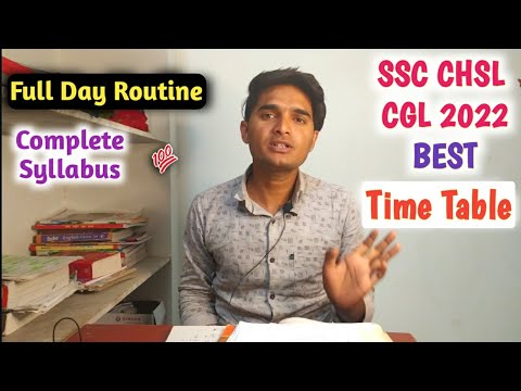 Best Time Table For SSC CHSL CGL 2022 | Daily Routine Of SSC Aspirant | Productive Time Table #ssc