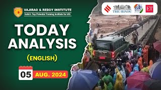 05 August 2024 Current Affairs Today Analysis in English by Vajirao & Reddy IAS Institute