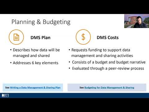 Data Management & Sharing (DMS) Webinar 1: Writing a DMS Plan