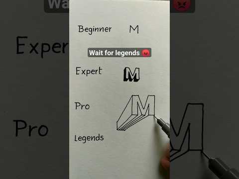 Drawing "M" beginner vs Expert vs pro vs legends 😂.....#art #drawing #viral