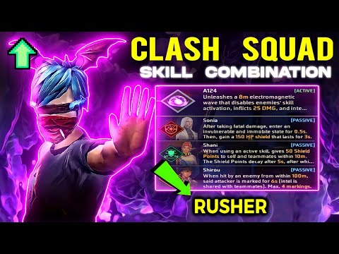 Clash squad rusher character combination | Best character combination in free fire