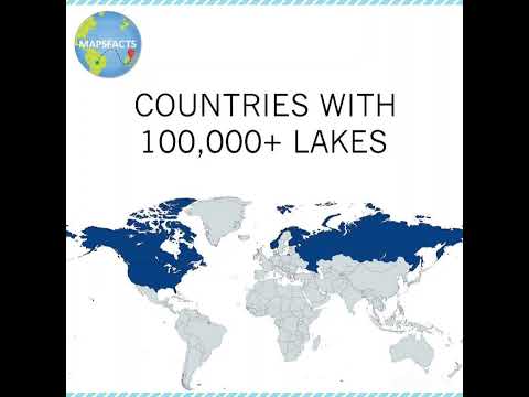 Countries with 100k+ lakes! #map #usa #finland #lakes #100k #youtubeshorts