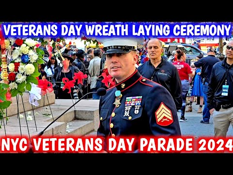 🇺🇸 Veterans Day Wreath Laying Ceremony NYC Veterans Day Parade 2024 🗽