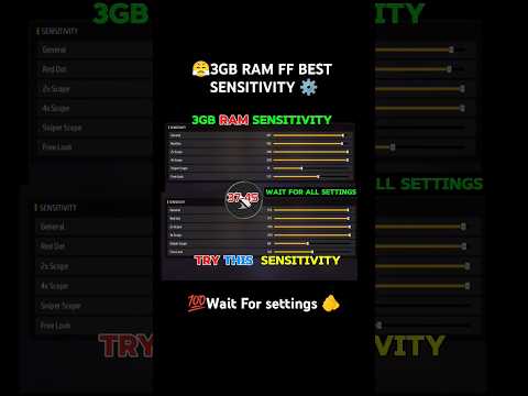 3gb Ram FF Sensitivity | optimize Your Setting⚙️3gb Ram device📱 2024⚡Best FF setting #freefire #tips