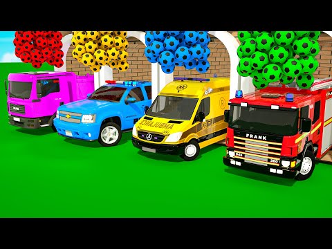 Humpty Dumpty Song - Coloring cars with soccer balls - Baby Nursery Rhymes & Kids Songs