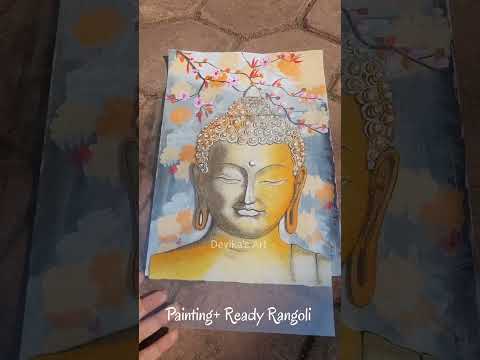 READY RANGOLI Frame with painting || Buddha Rangoli Frame#shorts#Buddha#Rangoli