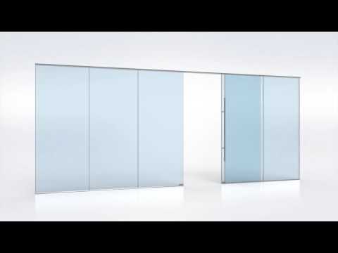 Horizontal fixed+sliding glass doors