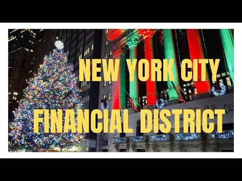 New York 2023 |Holidays  Season Tuesday Night Walking Manhattan Downtown Financial District ,Dec 12