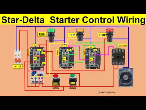 Star Delta Starter Control Wiring Diagram Explained | star delta starter control circuit diagram