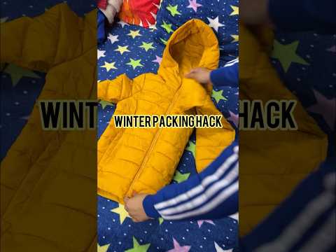 Winter packing hacks for bulky clothes #packingtips #trending #shortvideo #letstravel #followformore