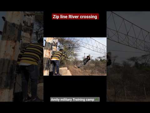 Zip line river crossing 😀 Military Training Camp 🪖#amityuniversitynoida #amity #collegelife