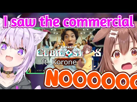 Korone Dies From Embarrassment After Okayu Saw the Commercial Featuring Korone's Voice [Hololive]