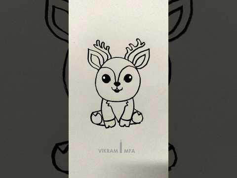 How to draw a deer / simple deer drawing step by step / deervout line drawing