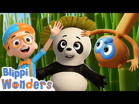 Blippi's Rainforest Safari! | Blippi Wonders Fun Cartoons | Moonbug Kids Cartoon Adventure