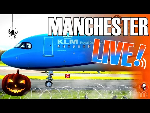 Manchester Airport Live! Spooktacular Ghost Up Aviation!🎃💀 #planespotting #manchesterairportlive