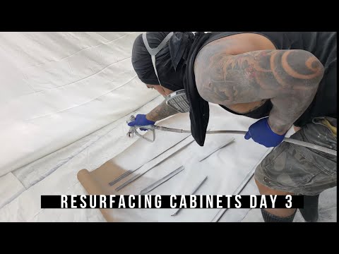 Resurfacing Cabinet Project day 3 | VLOG