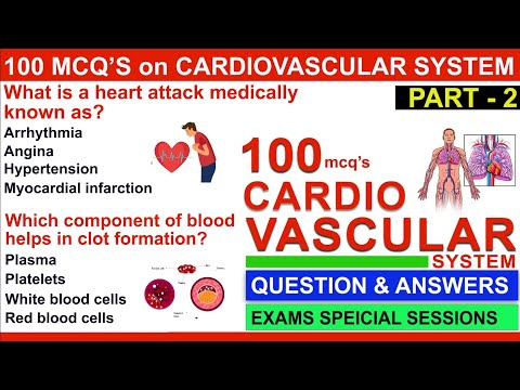 100 mcqs on cardiovascular system part 2 || cardiovascular system mcqs with answers || heart antomy