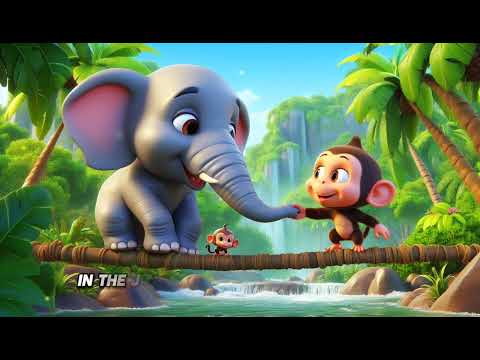 When Elephant Meets Monkey: Jungle Fun Begins! | Nursery Kids Song of Friendship and Fun