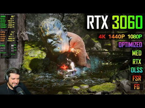 RTX 3060 - Black Myth: Wukong - Optimized Settings, RT, DLSS, FSR FG!