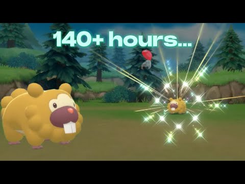 It took over 140+ hours for a Shiny Bidoof… Pokemon Brilliant Diamond