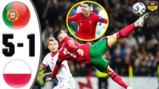 Portugal vs Poland 5-1 Highlights & All Goals 2024 🔥 Ronaldo Bicycle Kick