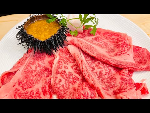 🇯🇵Grilled shabu-shabu with Sea urchin🥩