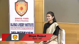 Divya Tanwar IAS Topper 2022 (Hindi Medium) | IAS Mock Interview | Vajirao & Reddy Institute