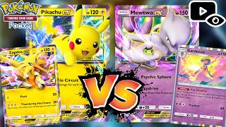 Spectating a TOP PIKACHU EX & MEWTWO EX Deck in a Pokemon TCG Pocket Tournament Match!