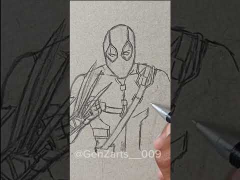 Deadpool drawing #sketch #art #marvel #ytshots #shortsfeed #shorts #deadpool #drawing