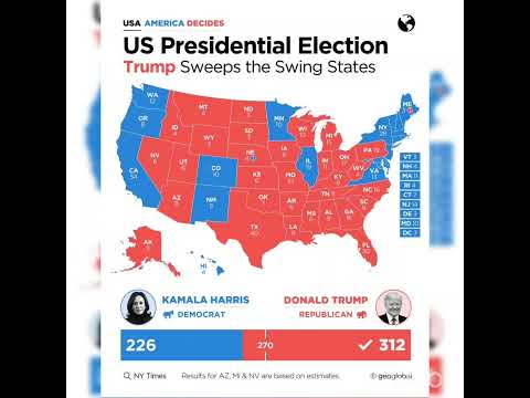 US Presidential Election Results (2024)! #map #usa #election #result #2024 #youtubeshorts