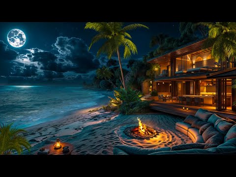 Relaxing Beach Chillout Ambience 🌛| Dominican Ocean Sounds Will Help You Unwind