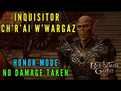 Baldur's Gate 3 - Honor Mode Inquisitor Ch'r'ai W'wargaz with no damage taken