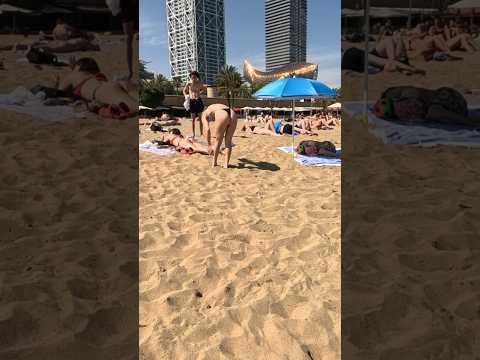 Barcelona Spain Barceloneta BEACH #shorts#beach #2024 #mallorca #nice #travel #shortsviral #walking