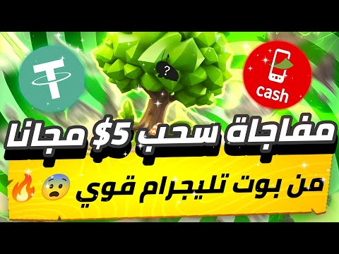 مفاجاة سحب 5 دولار😱🔥 مجاني من بول تليجرام قوي جدا لاول مره بوت الشجره سحب بدون ايداع💯✅