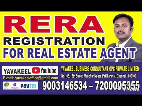 Rera registration for real estate agent   - How can I become a real estate agent in Chennai ?